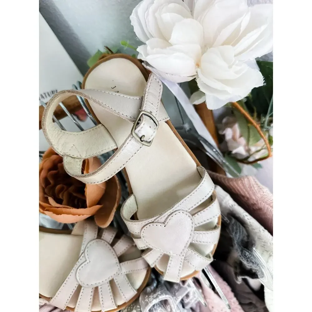 Jamie Kay petite Matte Gold Heart Sandal Flats – EU30 | UK12 | US12.5